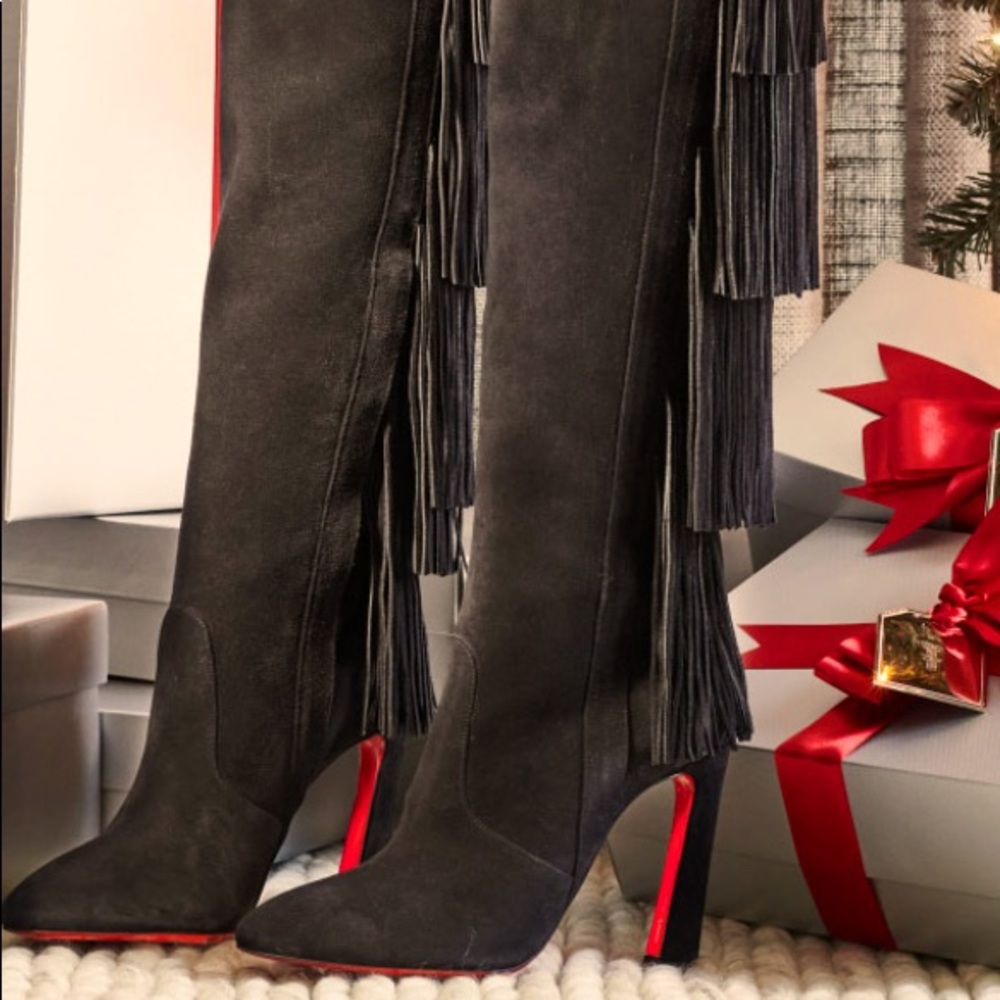 Christian Louboutin
Suede Fringe Knee Boots